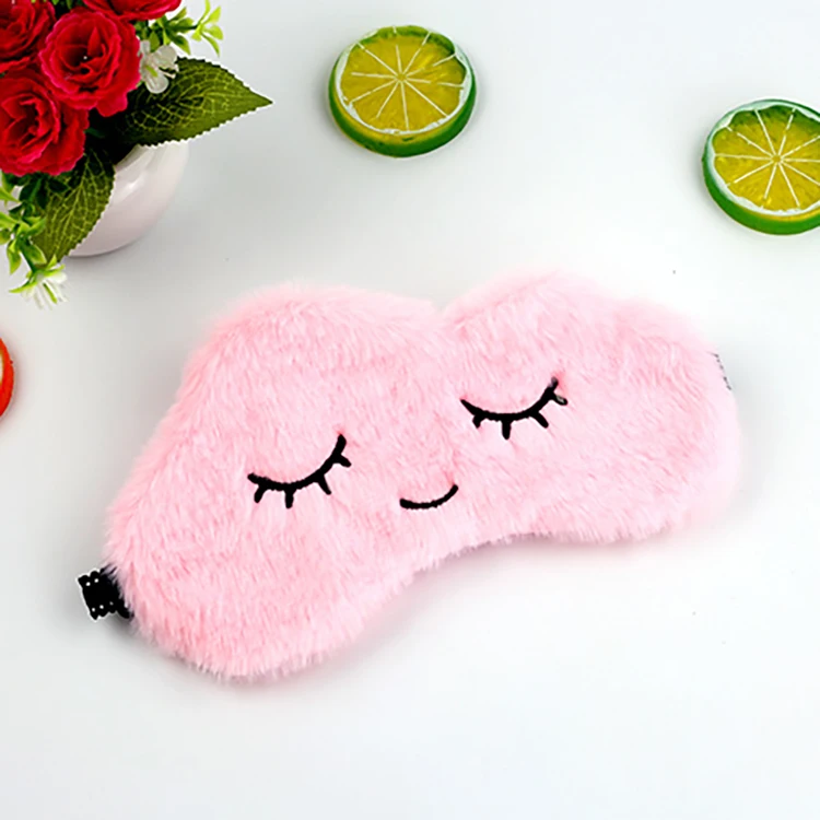 Cute Eyelashes Sleep Shade Eye Patch Aid Eye Shade Cover Super Soft Plush Cartoon Cloud Sleep Eye Mask