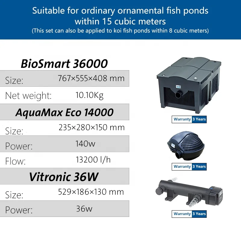 outdoor large external purification filter box koi fish pond filter set for water circulation system