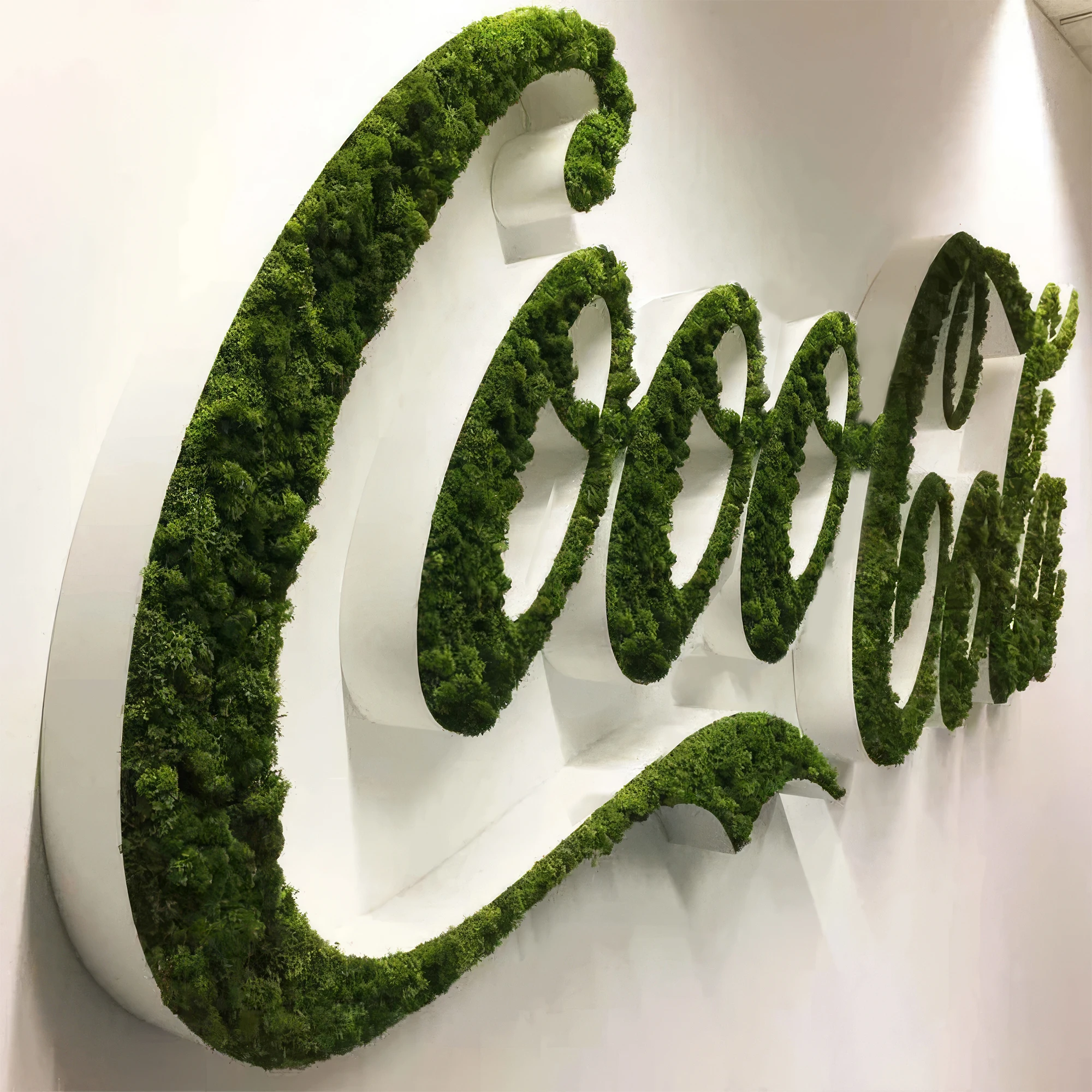 New Design Green Wall Logo Sign capes  Mood Moss Letter Sign  Moss Letters of Moss Logo