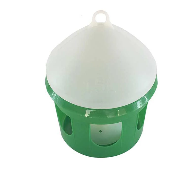 Cheap green color bird water bowl plastic plastic perch drinkers for pigeons