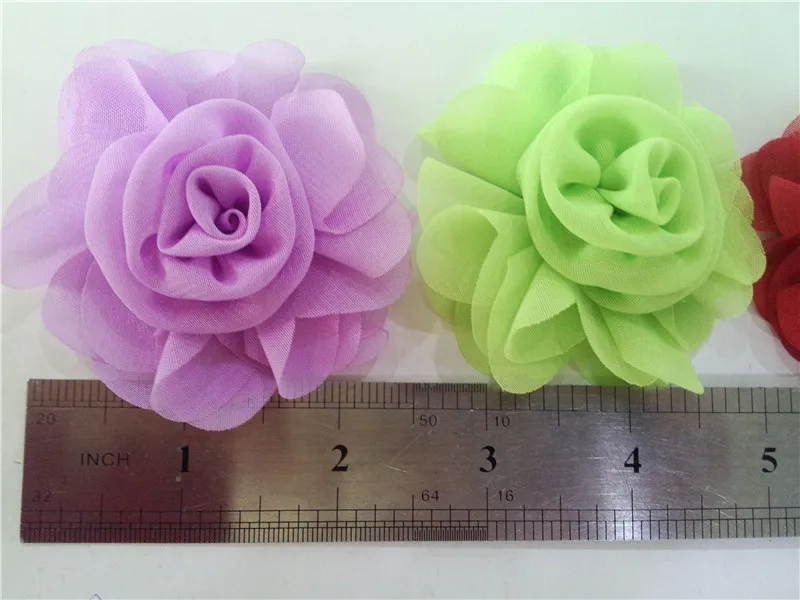 30 шт./лот, 2,5 'мини-платье из шифона с цветочным принтом повязка на голову, с розочками, ремесло, завязка для волос; Головные повязки с цветком Аксессуары 29 цветов в наличии