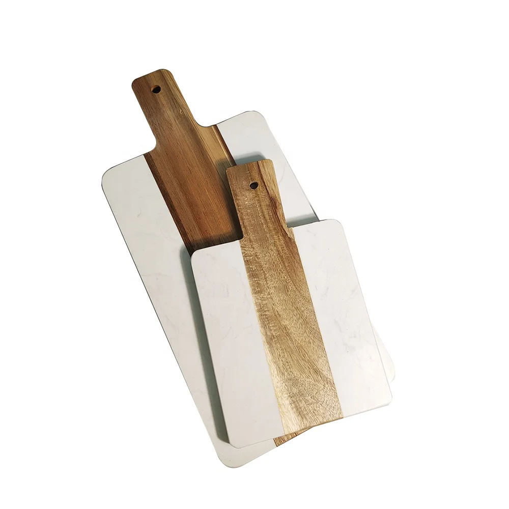 Hot Wholesale Marble And Acacia Wood Cutting Board With Handle Kitchen