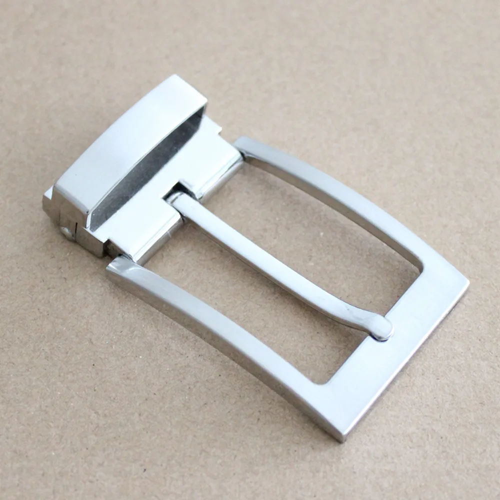 Minimalist Silver Zinc Alloy Clasp Metal Leather Clip Type Pin Belt Buckle