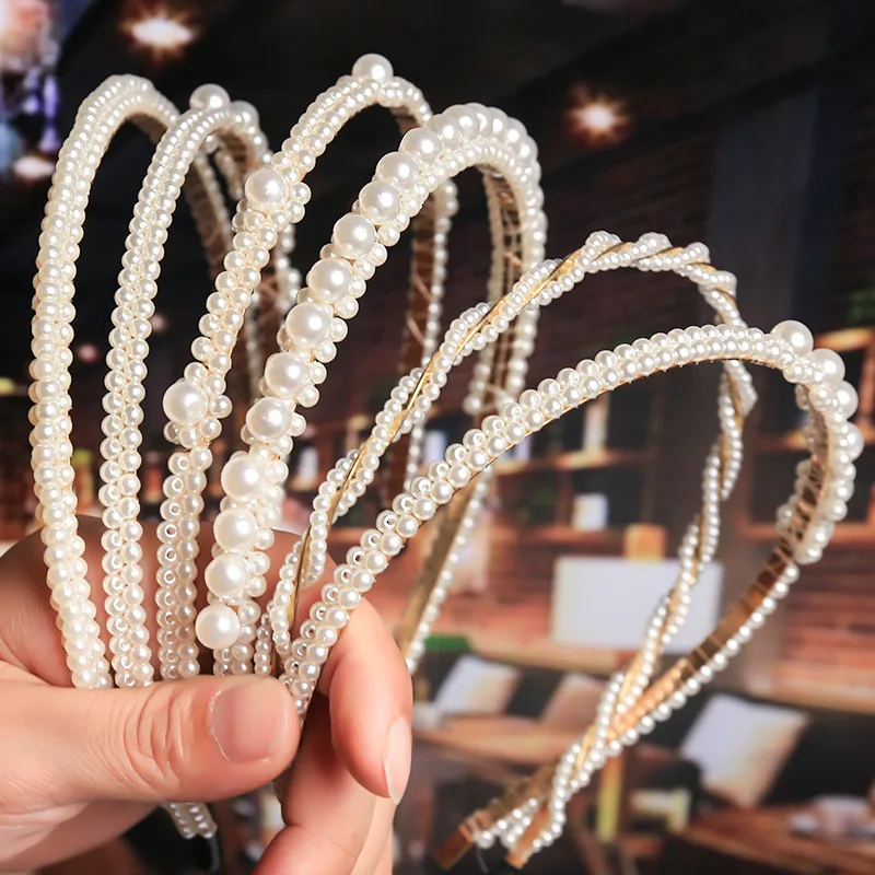 Luxury Big Pearl Hairbands Women Bow  Sunflower Hair Hoops Girls Hair Accessories Fashion Jewelry Headband