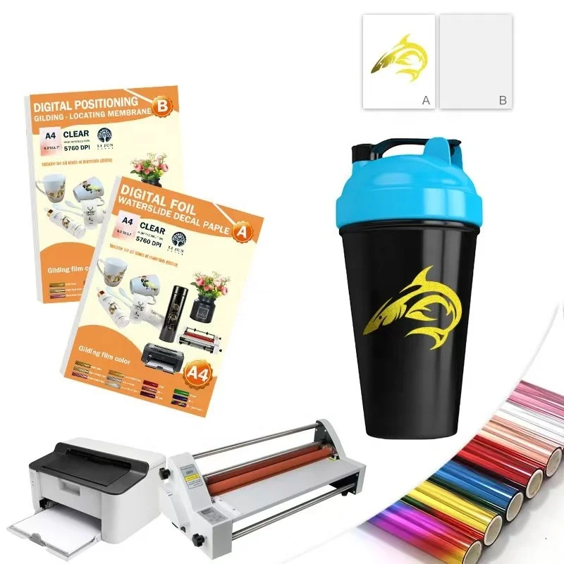Printable Foil Decal Paper Heat Transfer & Film Sticker Roll in Glitter Press Aluminium for Craft