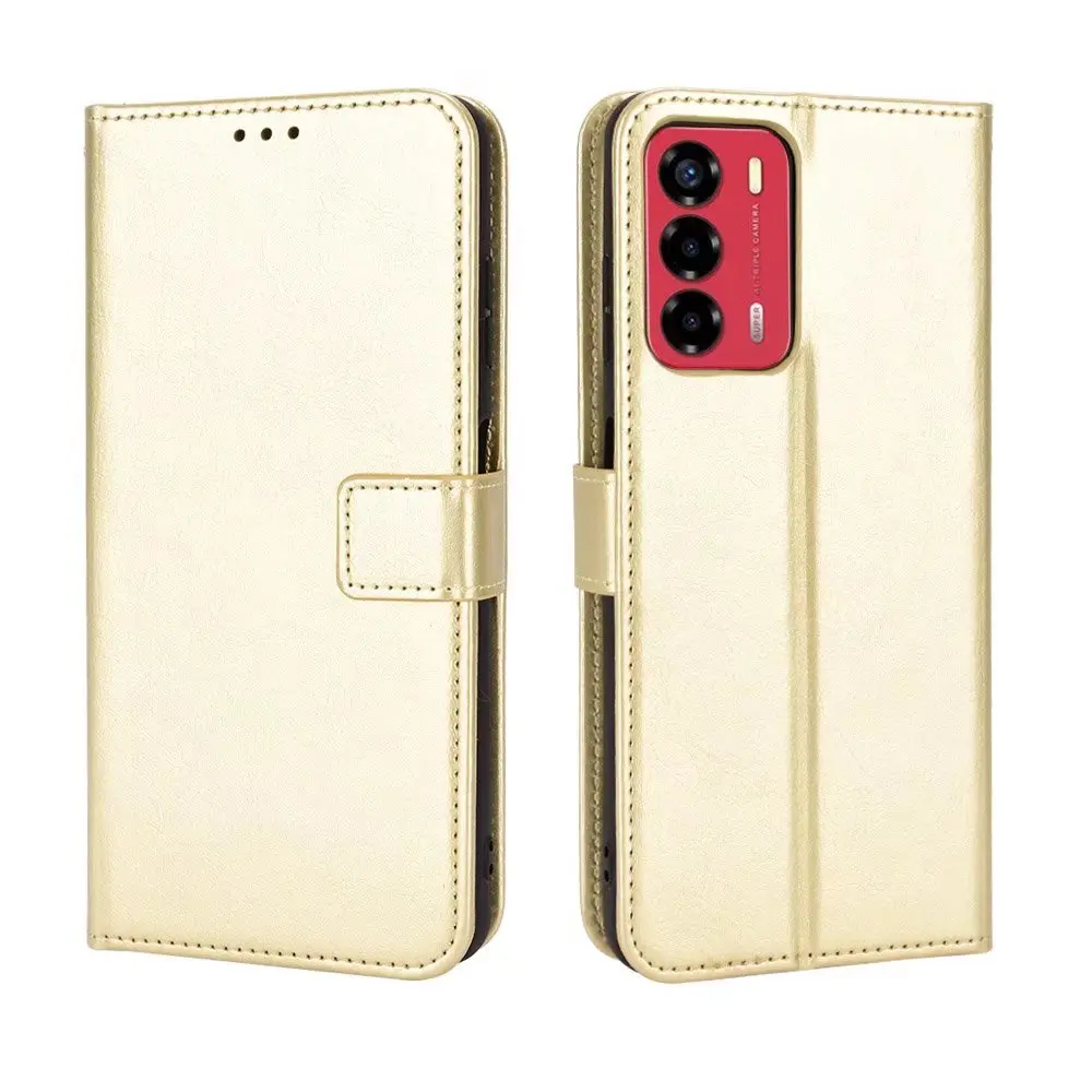 Luxury Wallet Crazy Horse PU Leather Flip Case Cover  For ZTE Blade A72/ V40 Vita