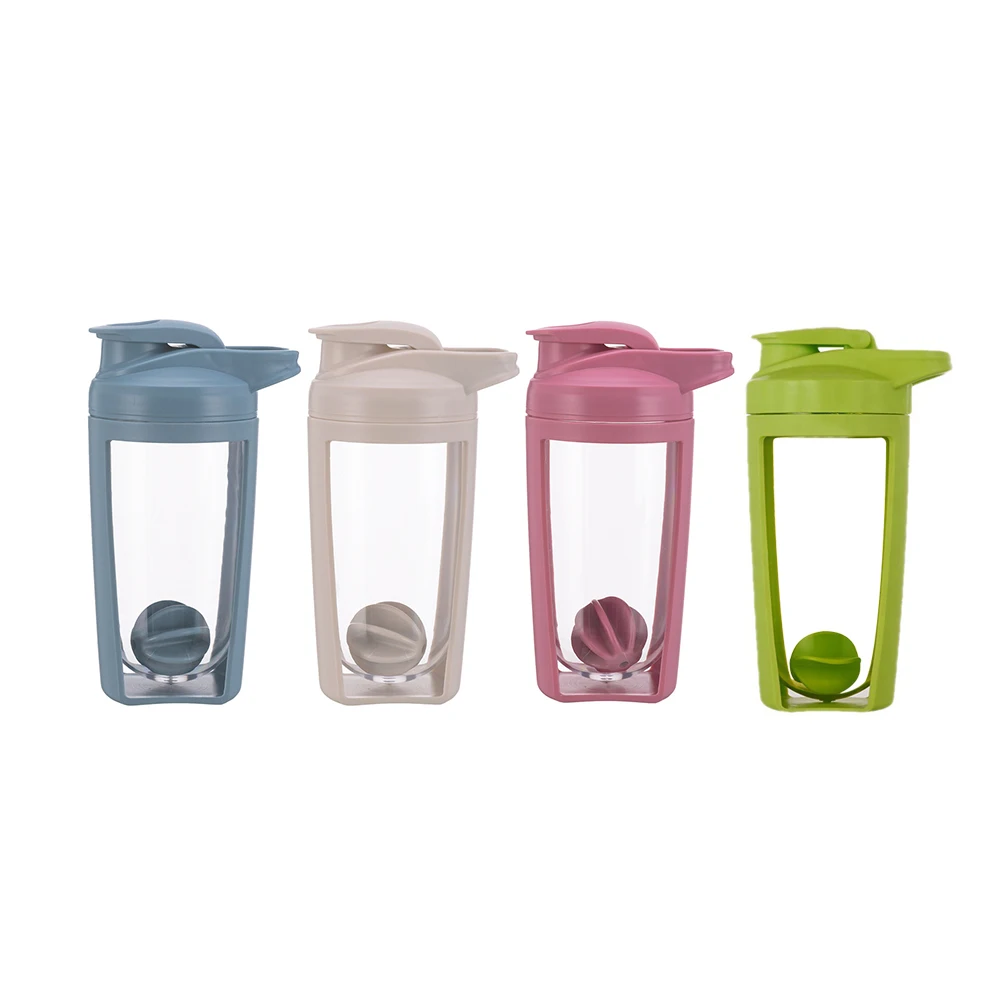 Customizable fitness sports protein powder shaker cup portable plastic stirring ball milkshake shaker cup