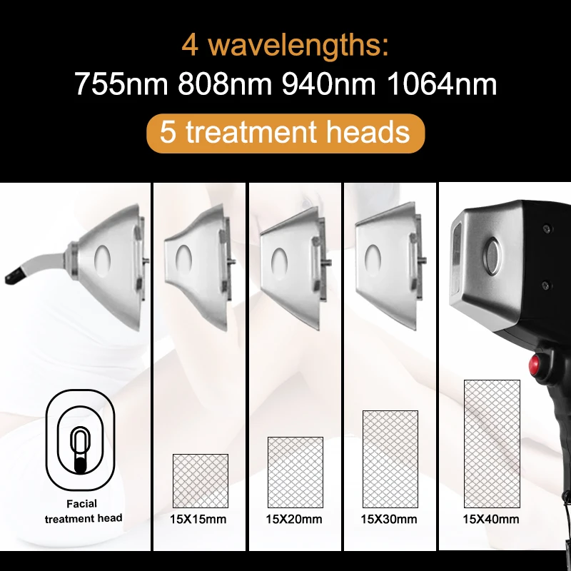 HONGQI Diode Laser 755 808 940 1064 Portable Diode 808 Laser Hair Removal Personal Use 808 Diode Laser Hair Removal Machine