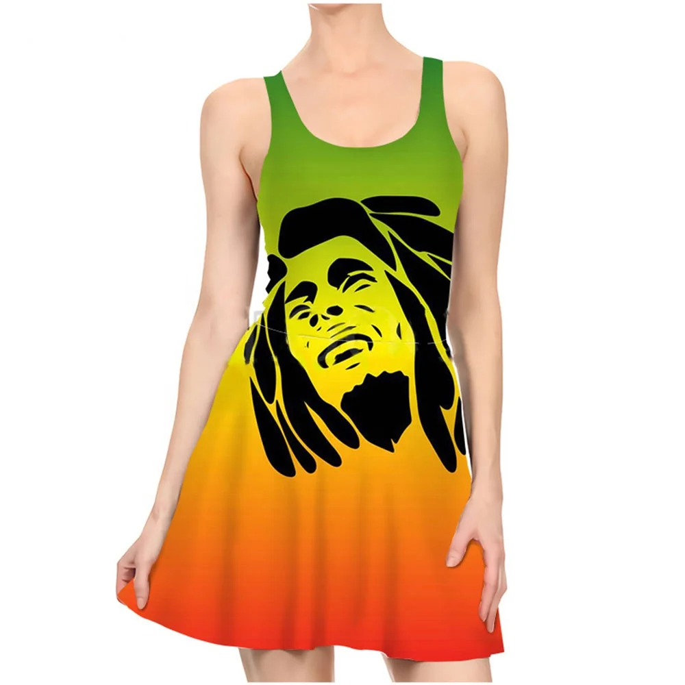 
Wholesale Custom Reggae Clothes African Dresses Summer Jamaica Sun Dress and Rasta Dress For Women 2021 