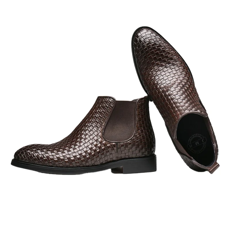 
 Деловые классические кожаные ботинки челси в британском стиле, мужские высокие ботинки  