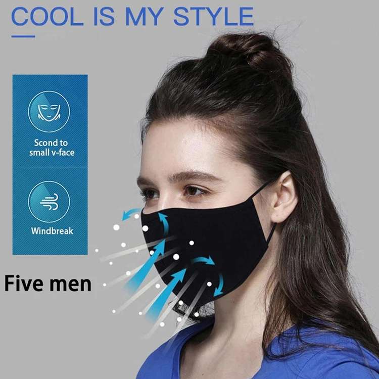 Пользовательский логотип, персонализированный дизайн, серебристые ионные хлопковые маски для лица, моющиеся модные маски для лица
