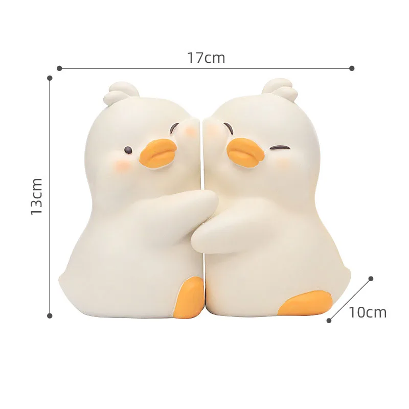creative duck figurine cute hug ducks decorative bookend resin book ends for shelves