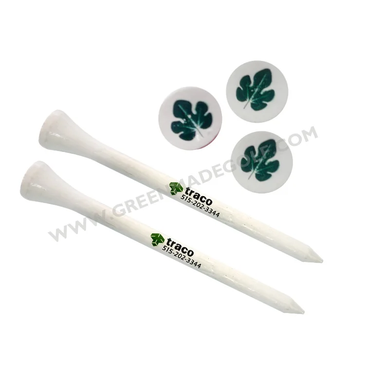 Bulk mini middle long size golf tees 2 stripes circle golf tees wood bamboo material endurable cheap bulk packing golf accessory