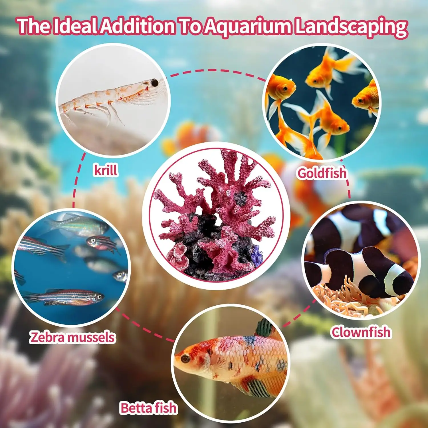 Aquarium Coral Reef Decor Artificial Aquarium Coral Ornament Fish Cave Hideout Plants Resin Fish Tank Accessories  Landscaping