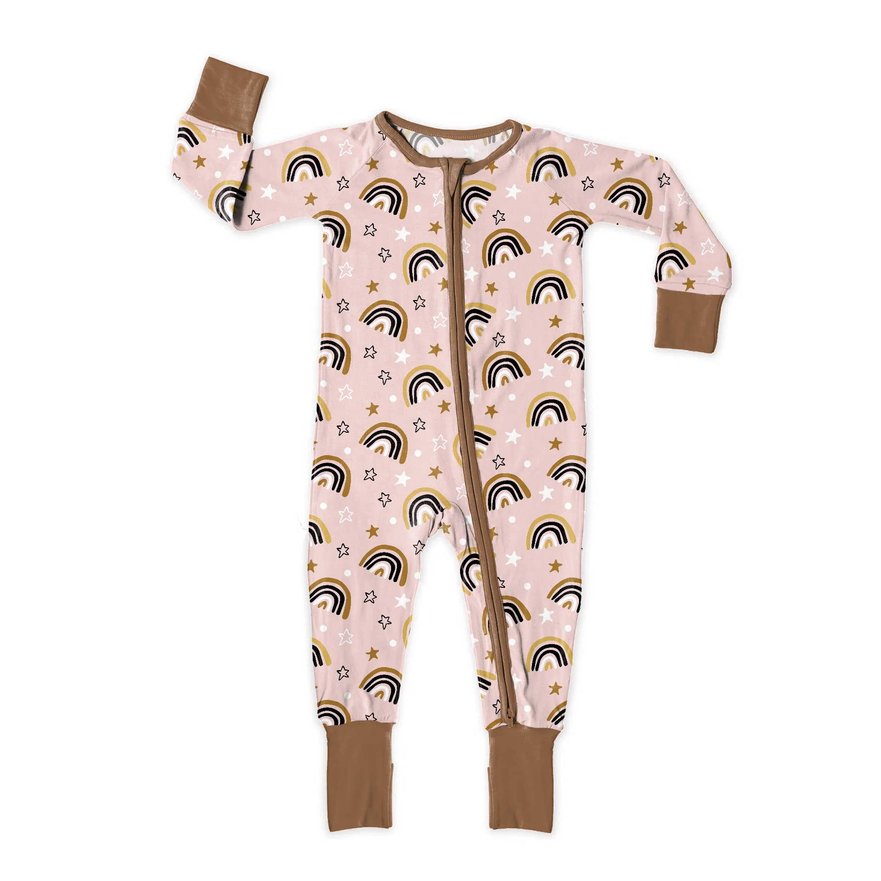 Wholesale Custom Toddler Pajamas Zipper Baby Romper Bamboo Fiber Fabric