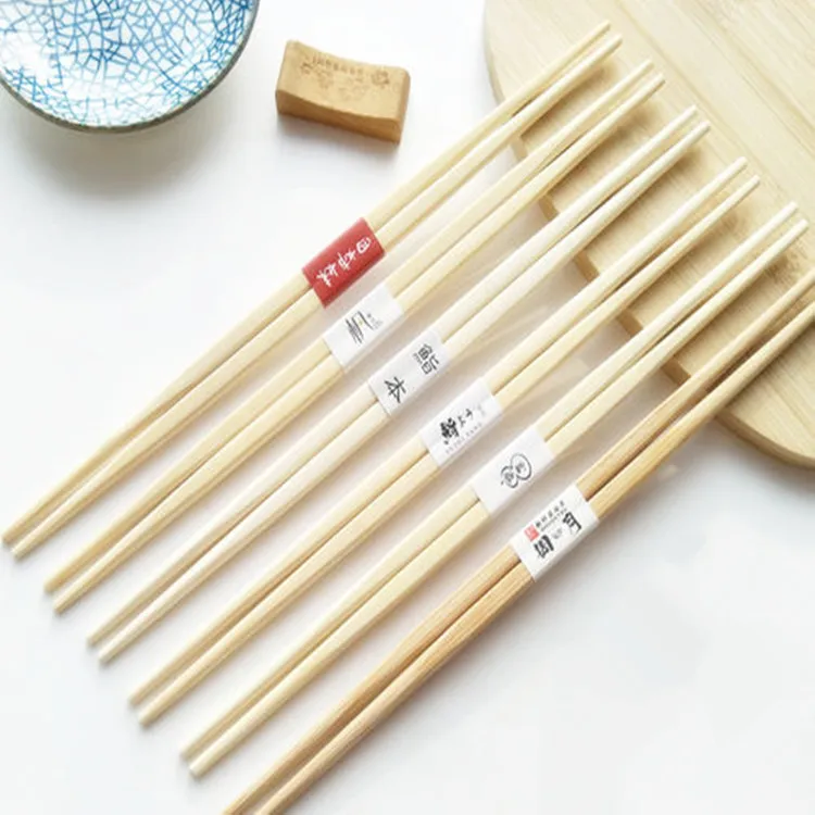 Custom double use 2 points ranchu premium Japanese style hashi bamboo chopsticks with customized paper wrapper for sushi