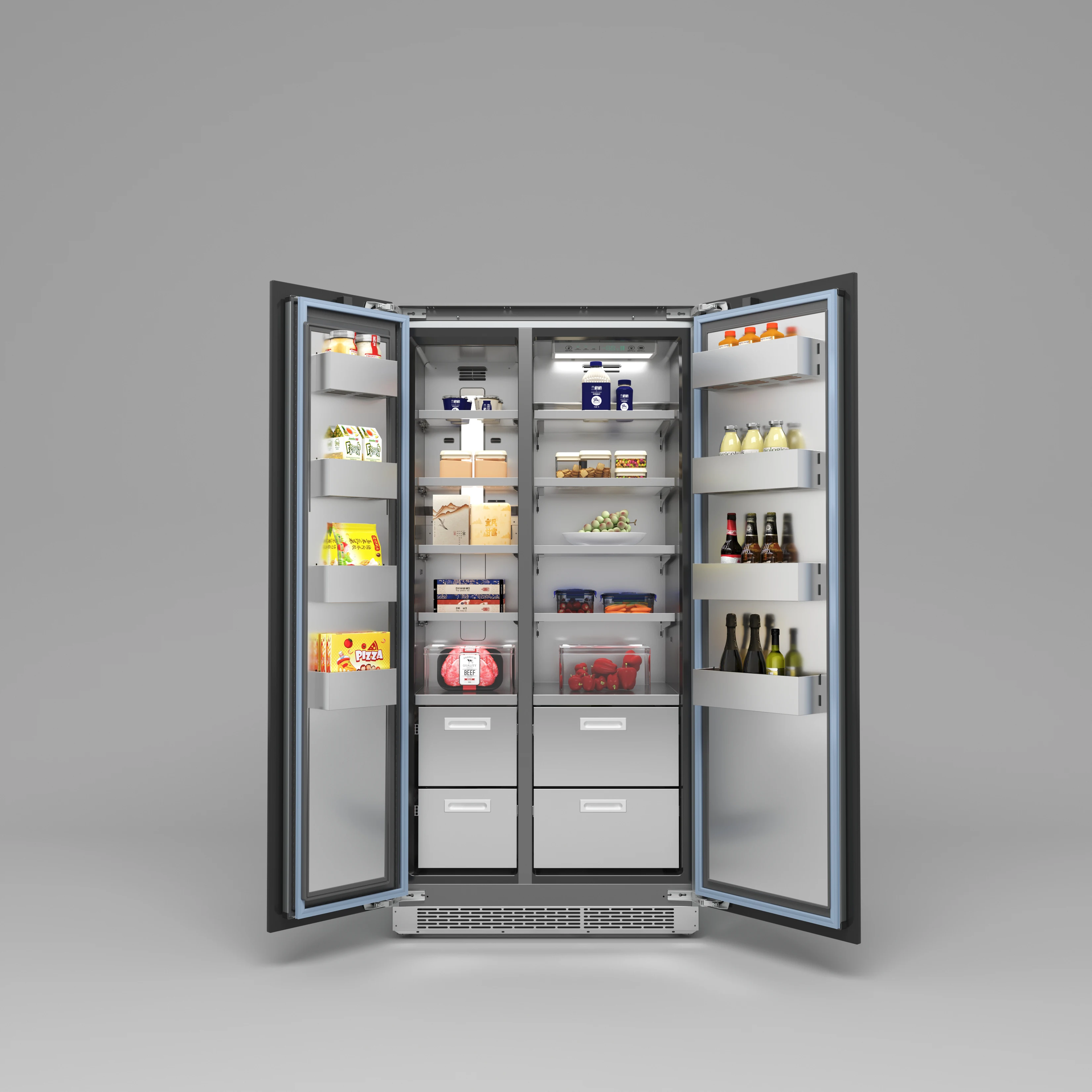 ZUNGUI BCD-455WQB Built in Inverter Air-cooled Frost-free Home Built-in Refrigerator Double Door Refrigerator