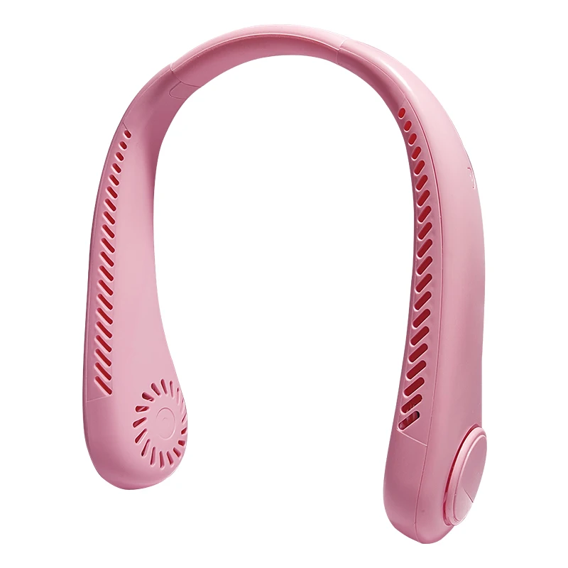 2024 hot hanging neck small fan Strong leafless quiet portable lightweight three speed adjustment cooling leafless fan