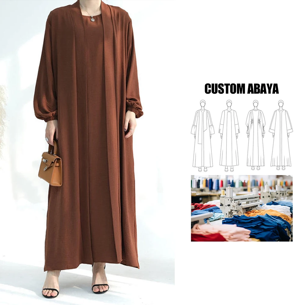 modest frauen kleid 2024 Custom wholesale dubai islam abaya kimono ouvert open abaya women muslim afghan dress