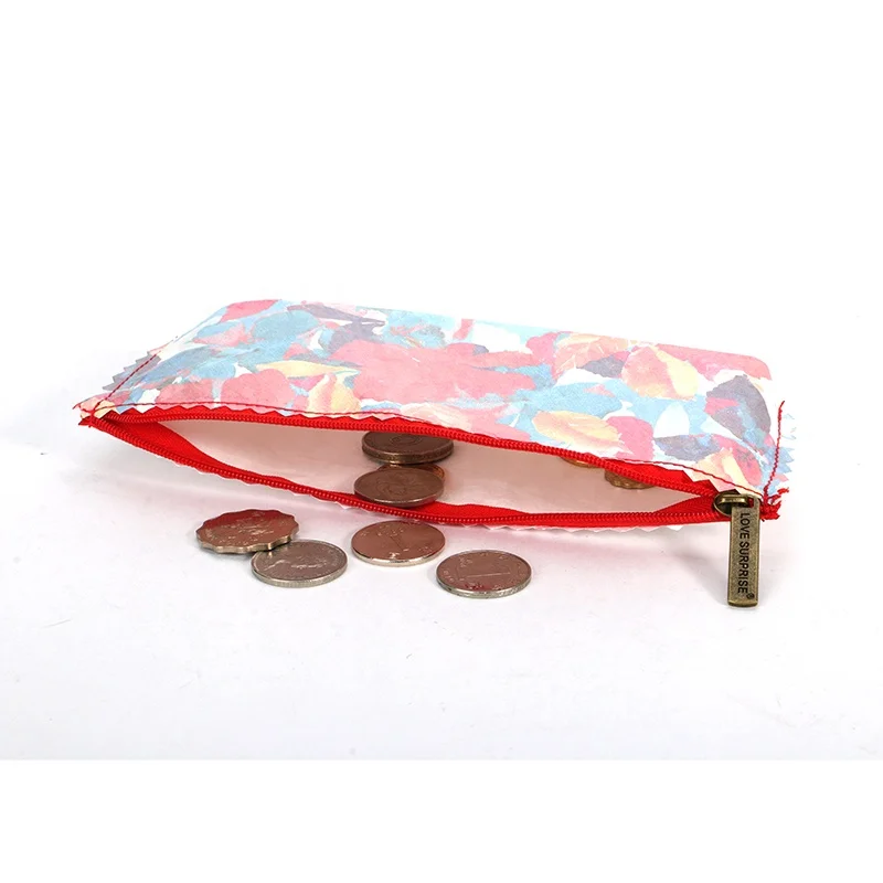Factory custom  printing  durable coin  purse daily life  storage bag Tyvek  paper  waterproof  wallet