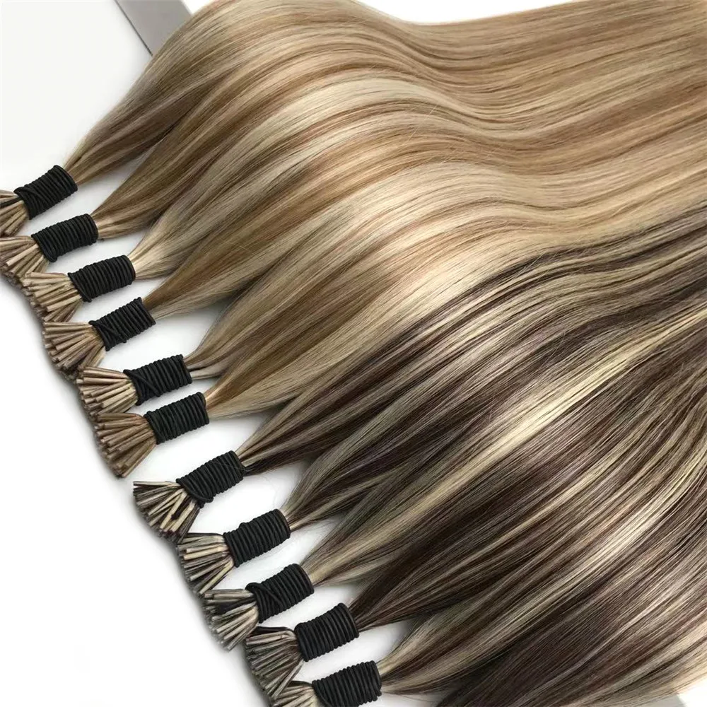100% human remy double drawn keratin i tip brazilian hair extensions wholesale