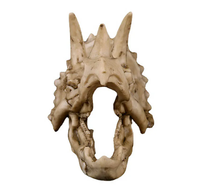 Resin Triceratops Skull Skeleton Aquarium Dinosaur Reptile Shelter Artificial Hideout Cave Landscape Ornament Animal Skull Decor