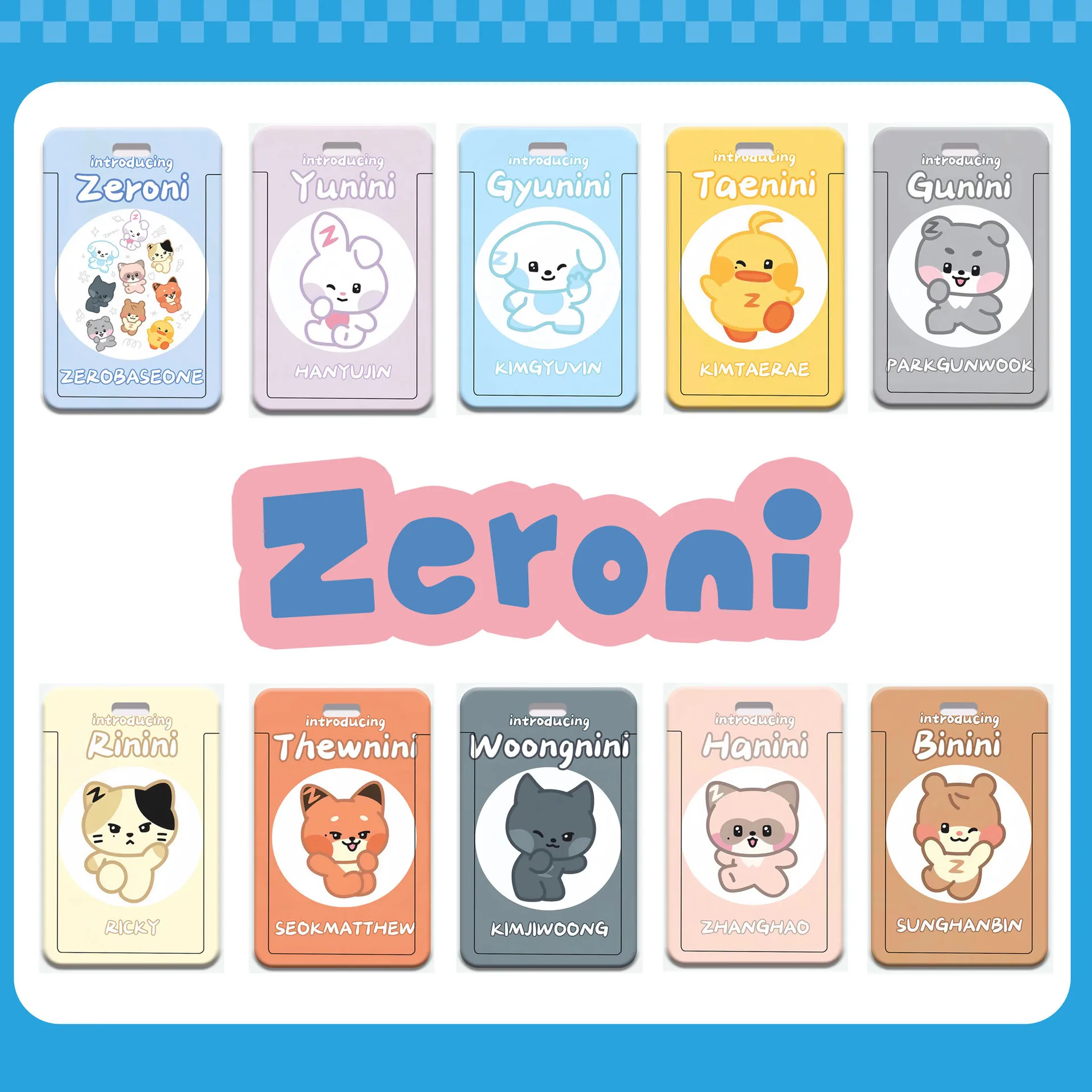 Оптовая продажа, Kpop Idol Group, милый мультяшный ZEROBASEONE ZB1 Zeroni Чехол для карт