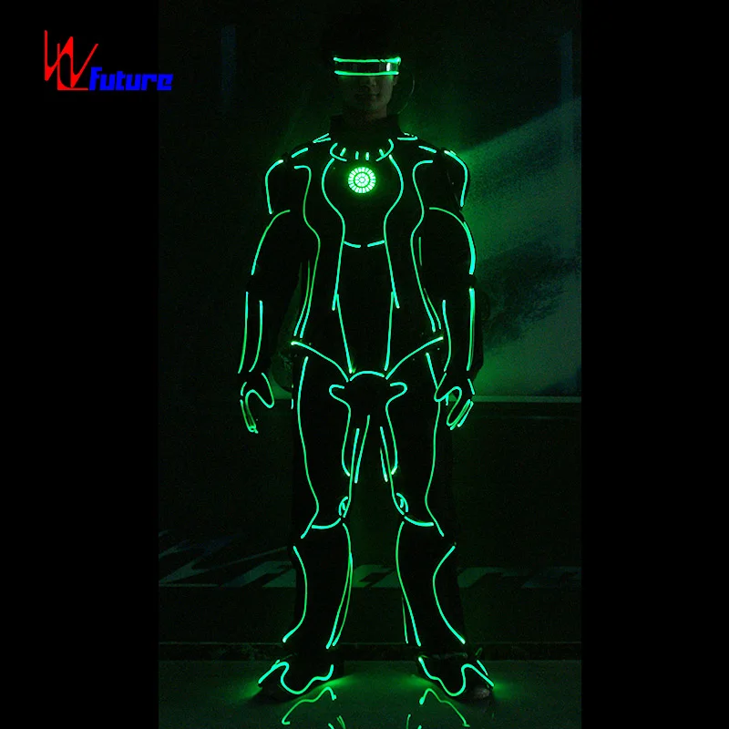 Futuristic science-fiction movies with a strong sense of technology play glowing costumes