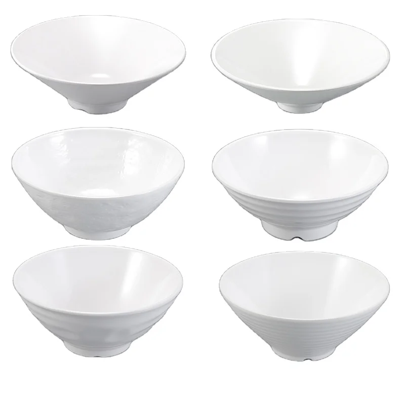 big white large bowls Hot Sale Wholesale japanese korean serving soup bowl ramen melamine ramen bowl tableware