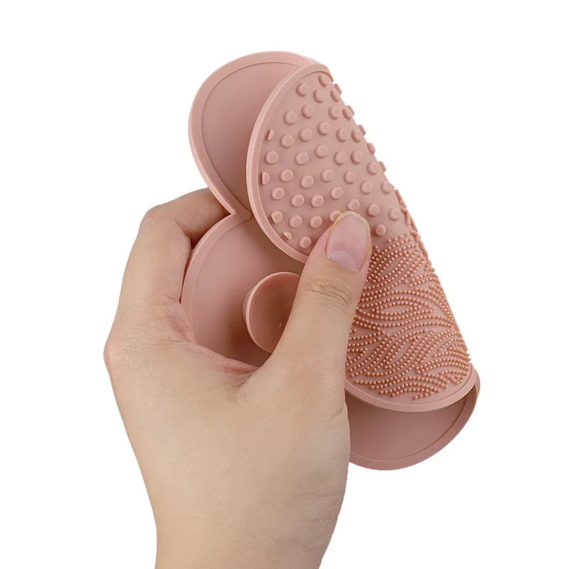 Cosmetic Brush Cleaner Pad Portable Washing Tool Scrubber Brush Cleaning Mat Silicone Makeup Brush Cleaning Mat
