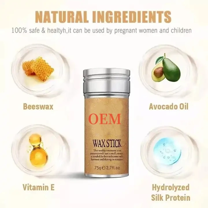 OEM/ODM Natural Private Label Women Men Hair Styling Strong Hold Natural Beeswax Hair Wax Pomade Stick Hair Sticks For Sale
