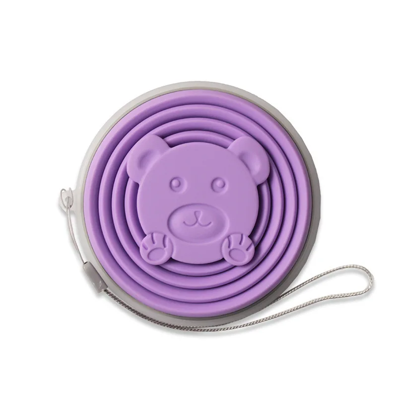 Portable Foldable BPA-Free Silicone Drinking Water Bottle Reusable Travel Custom Logo Silicone Coffee Cup with Straw