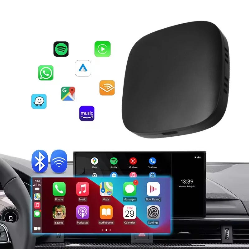 Mini Carplay Smart Box Android 10 2+32GB Supports Google YouTube Pluggable TF Card Wired Carplay to Wireless Adapter