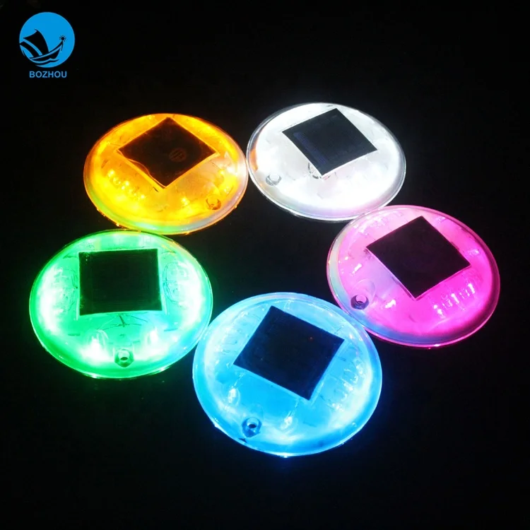 Светодиодная световая сигнальная лампа на земле круглая Солнечная Дорожная