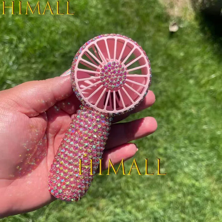 Bling Rechargeable Handheld Personal Fan USB Rechargeable Air Dryer Portable Mini Eyelash Fans For Lashes Extensions