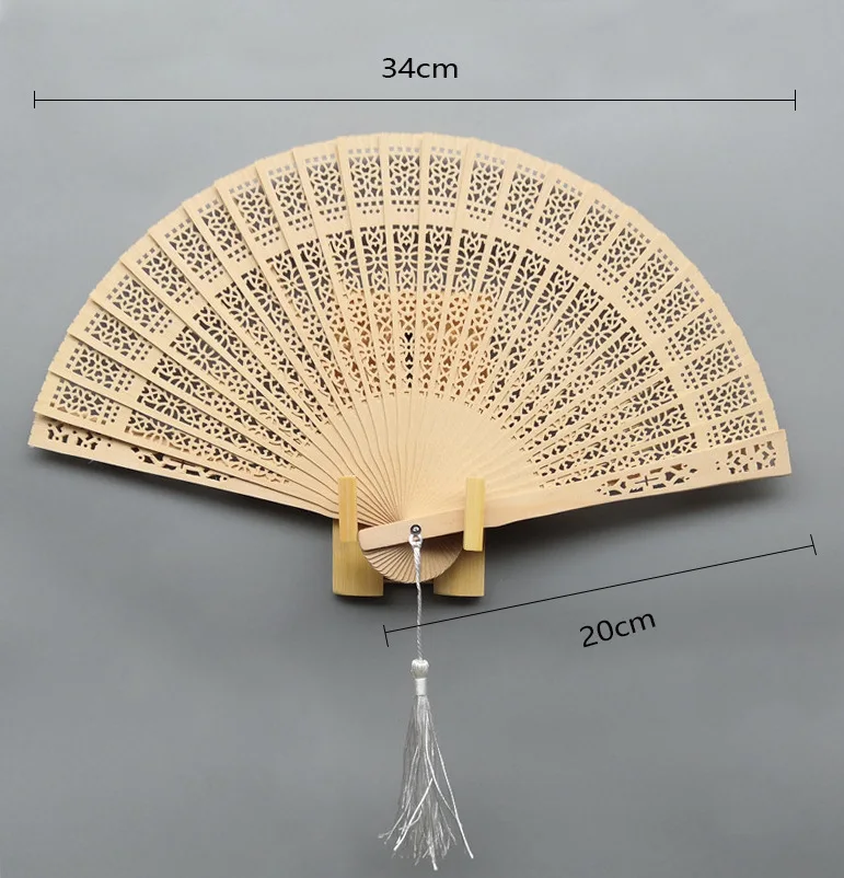 Fashion Multi-colored Sandalwood Fan Openwork Carved Wooden Fan Wedding Fan 20cm for Gifts Souvenirs