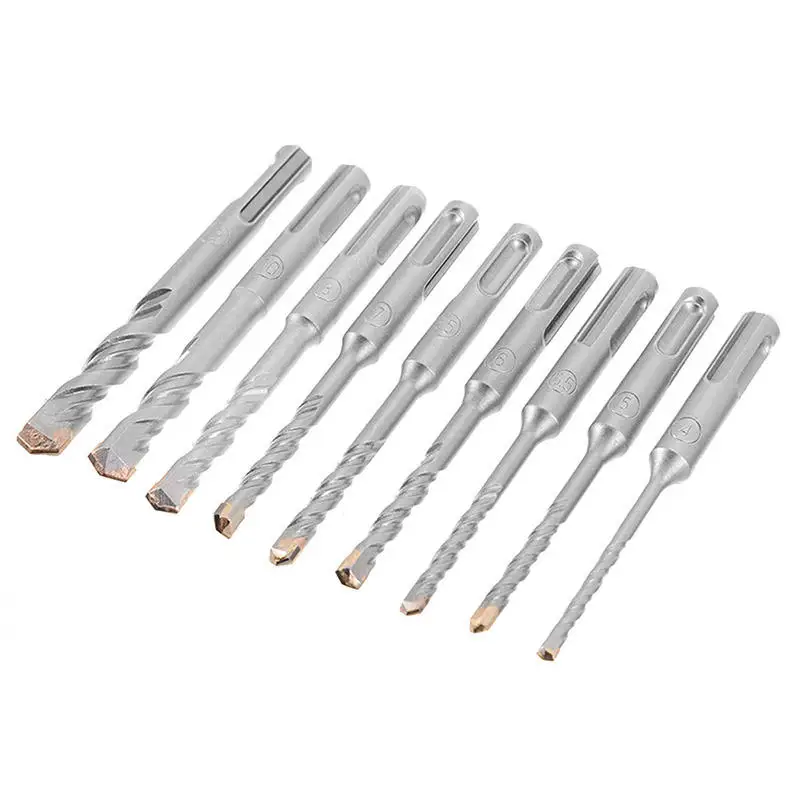 high quality13PCS 6-14MM SDS Plus Drill Set Electric Hammer Drill Bit and Chisel Set for Concrete and Masonry in Plastic Box