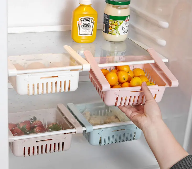 Выдвижной холодильник контейнер для хранения ящик разделитель полка яиц корзина Гибкая телескопическая
