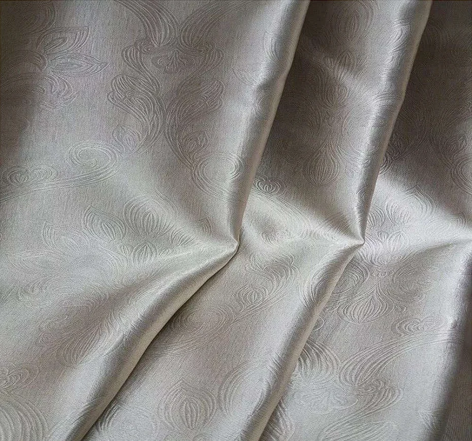 Wholesale New Design Linen Textured Thermal Insulated Grommet Woven Blackout Embossed Fabric Curtain Panels For Home