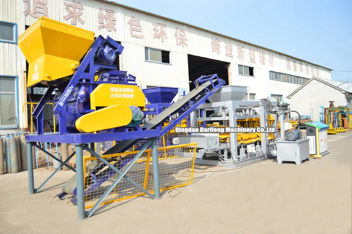 QT5-15 Full automatic concrete block interlocking solid fly ash brick factory garden brick making machinery