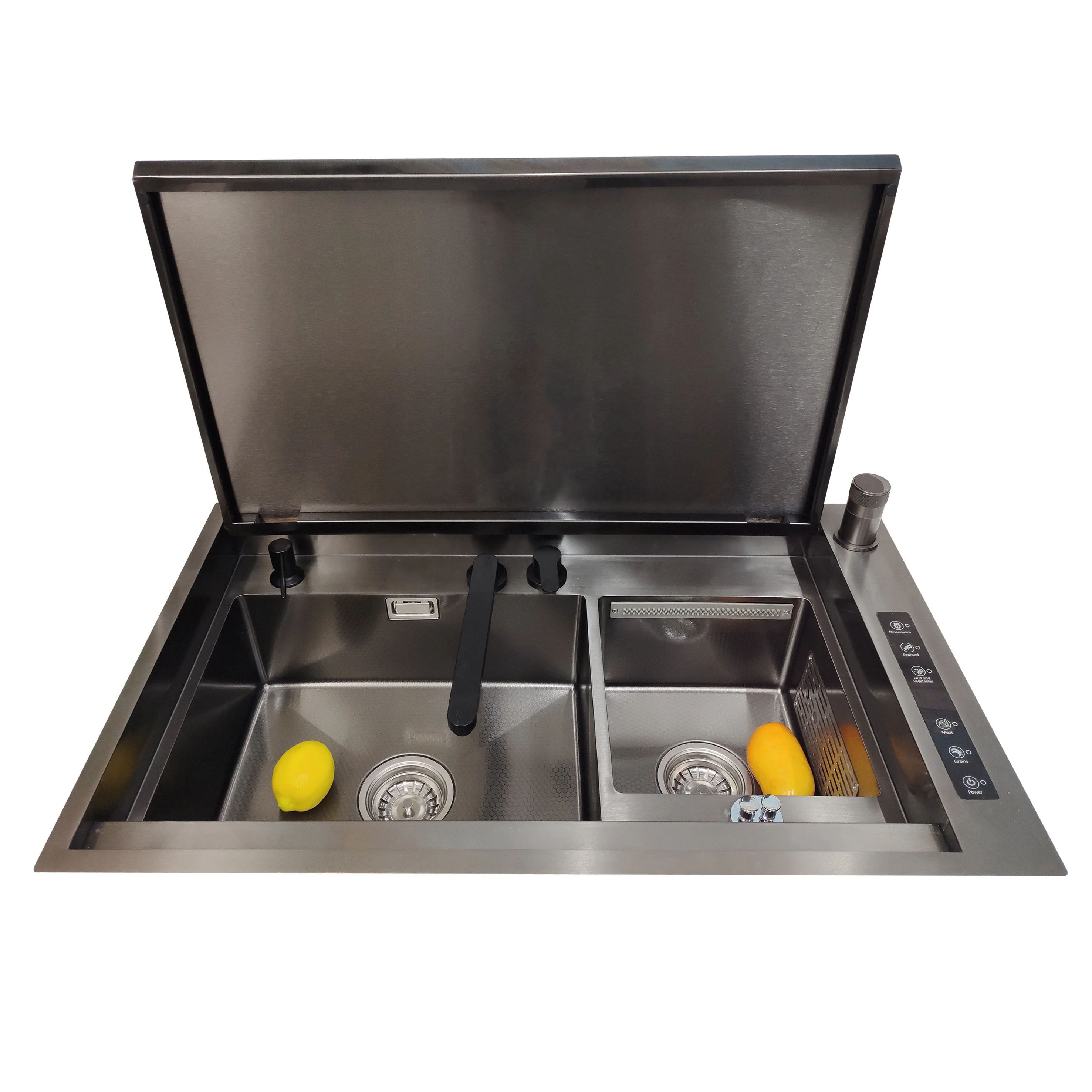 Latest Products 2024 Kitchen Sink Stainless Steel Modern Ultrasonic Water Catalyst Smart Double Bowl