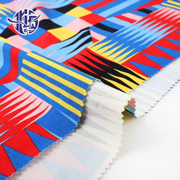 
Geometric pattern Indonesia 2021 Digital Print 100% Cotton Twill Fabric for dress 