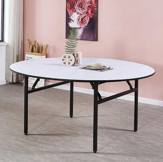 Round padded top folding banquet table for restaurant