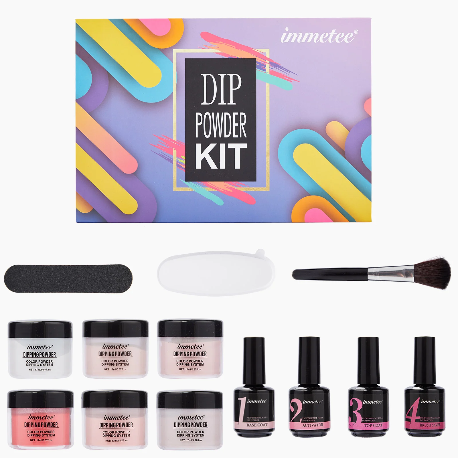 Wholesale private label fast dry label nail dip powder kit 4 color acrylic dip powder nail set for women