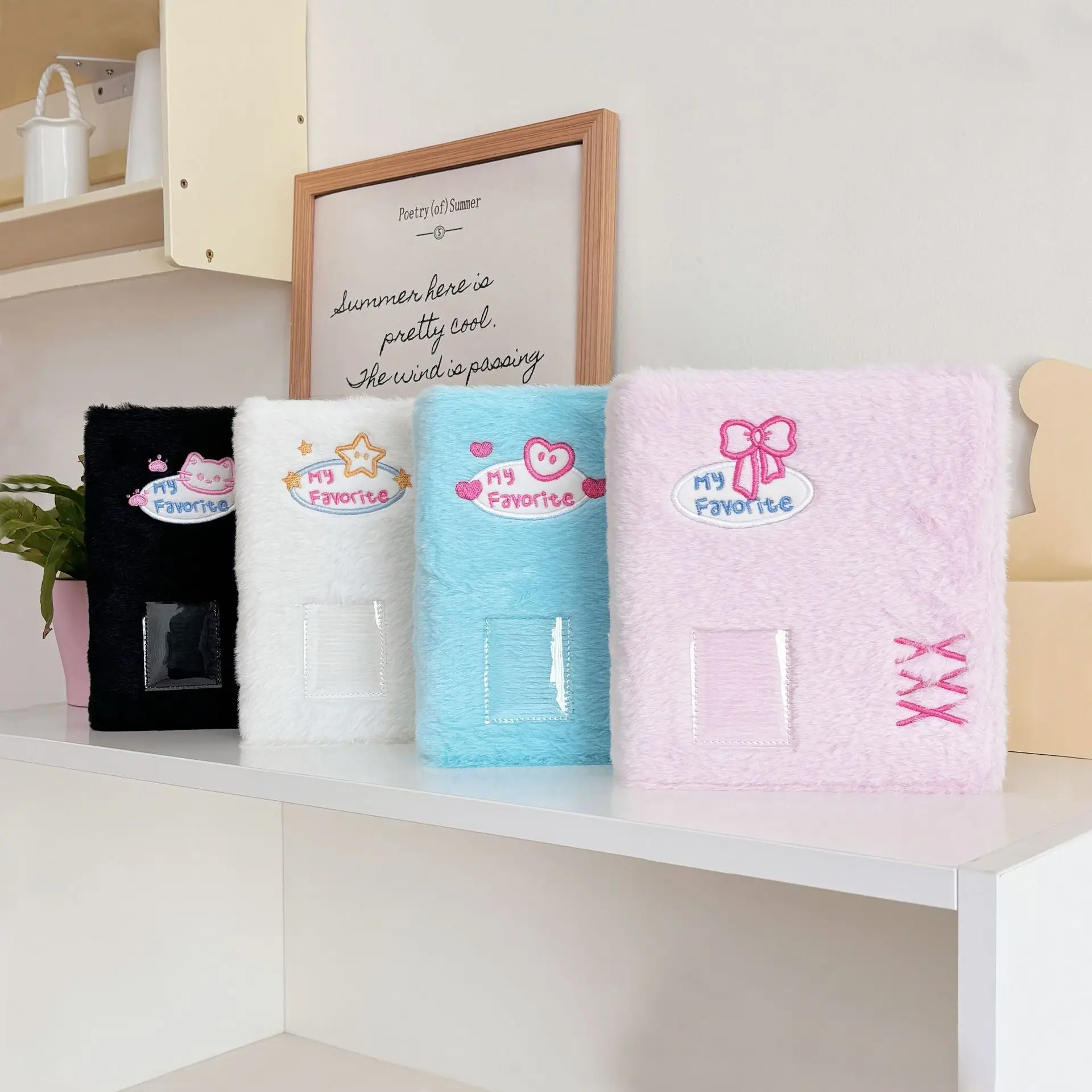 Kawaii A6 Plush Binder Macaron Color Kpop Photocard Collect Book Idol Fluffy Photo Card Holder Photocards Album