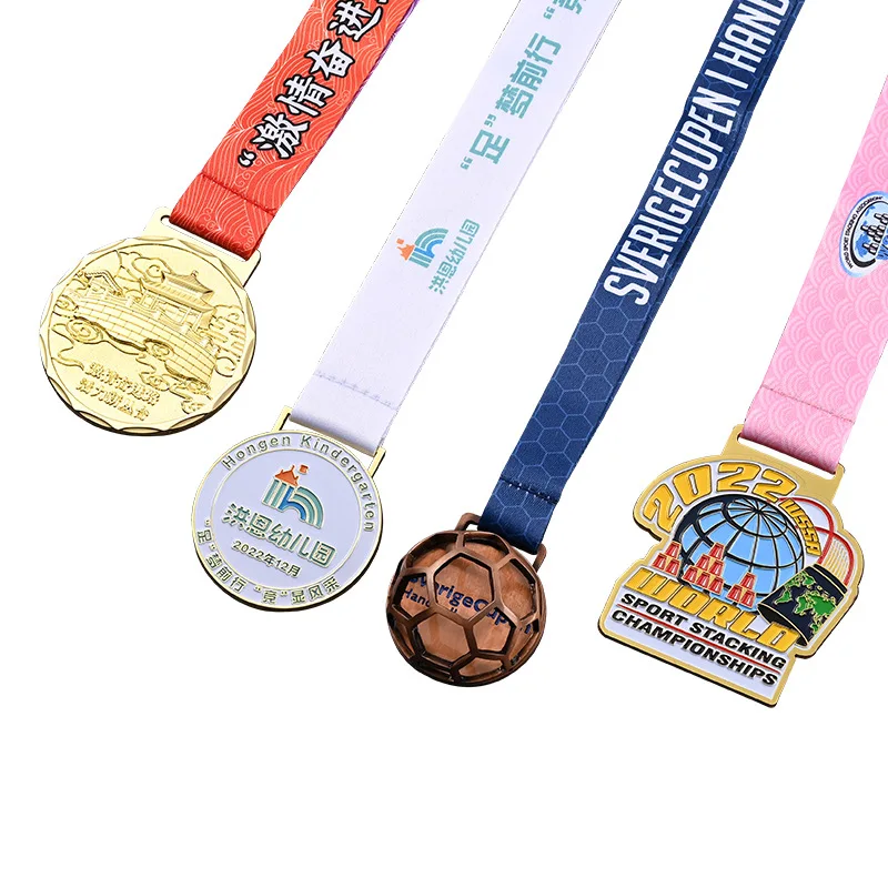 FOCUS Factory Direct Sale Customized Medal with Ribbon Custom Metal Medallion Sport Event Metal Medal Soft Enamel Medallion