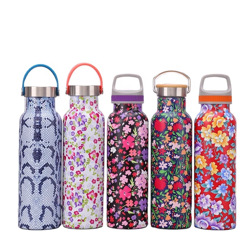 stainless steel new designed thermos bottles with custom logo patterns easy to carry wholesale custom logo