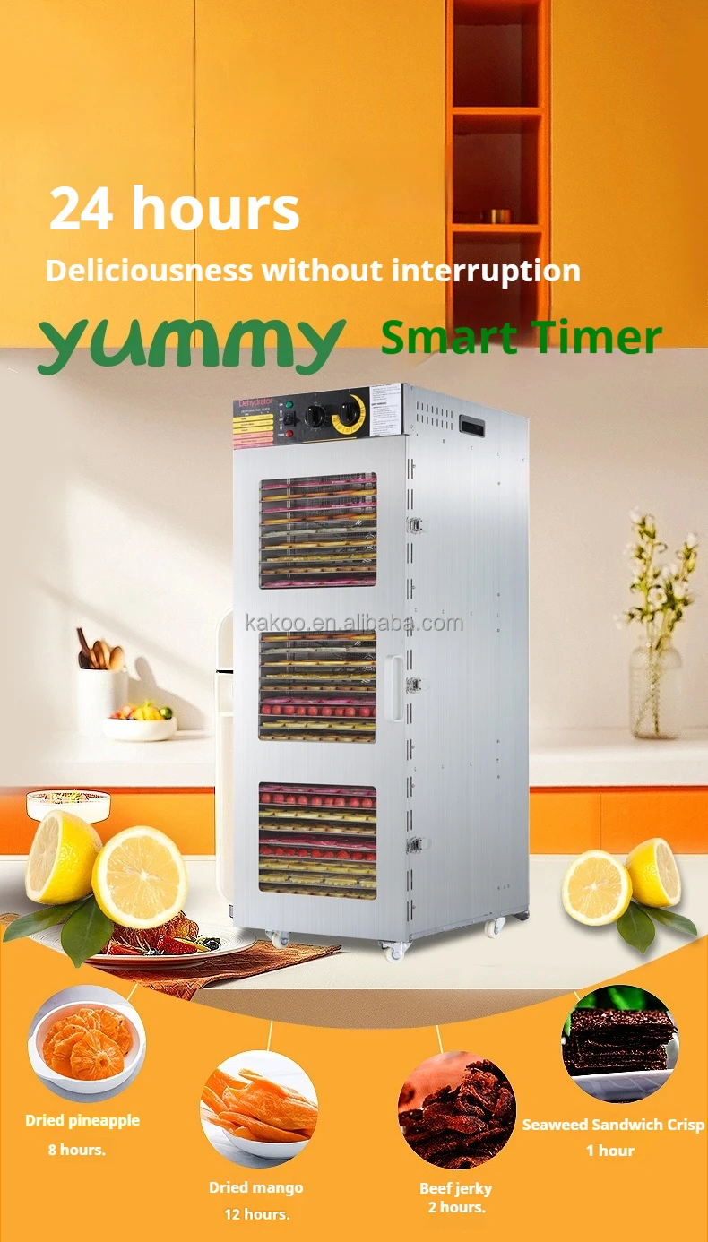 32 Layers Food Dryer two rooms dehydration Commercial Food Dehydrator Vegetables Mushroom egg tomato drying machine low power