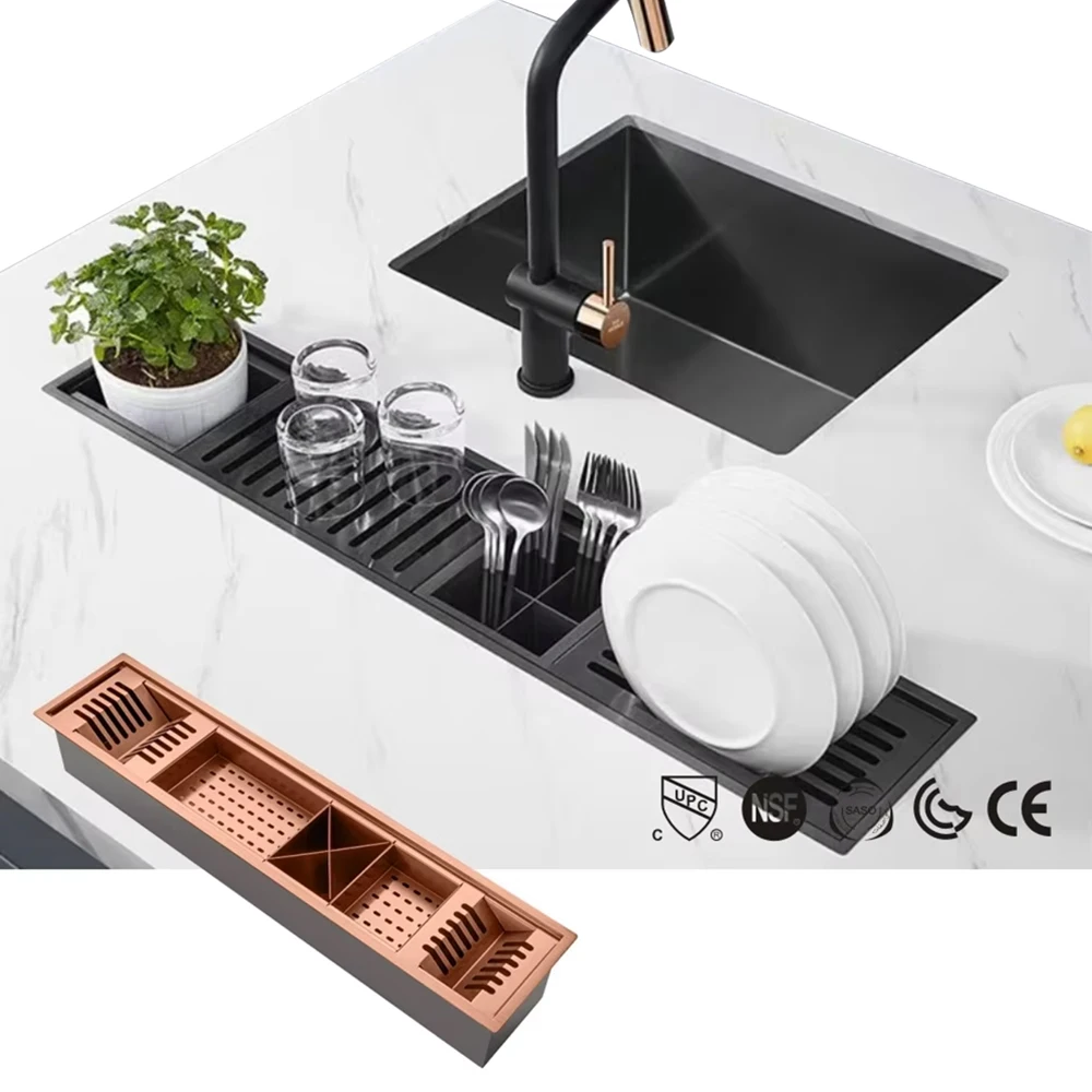 HONAJO factory Best Price table top undermount draining single bowl kitchen sink sus304 stainless steel triangle Quality