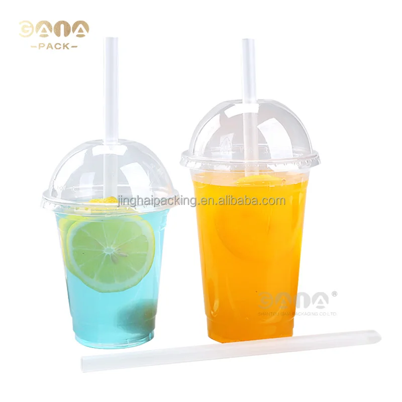 Factory Disposable Customize Plastic Cups PET Cup Ice Coffee Drinks Tea Cups Take Out Carry 10oz 12oz 16oz